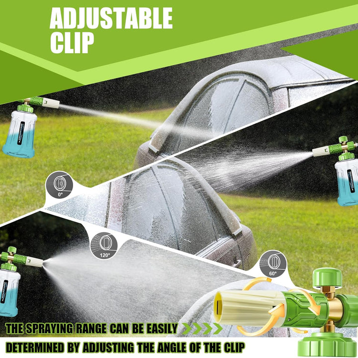 Schaumkanone Schneeschaumlanze, 1L Einstellbare Schaumlanze Schaumdüse mit 1/4 Schaumkanone Einstell