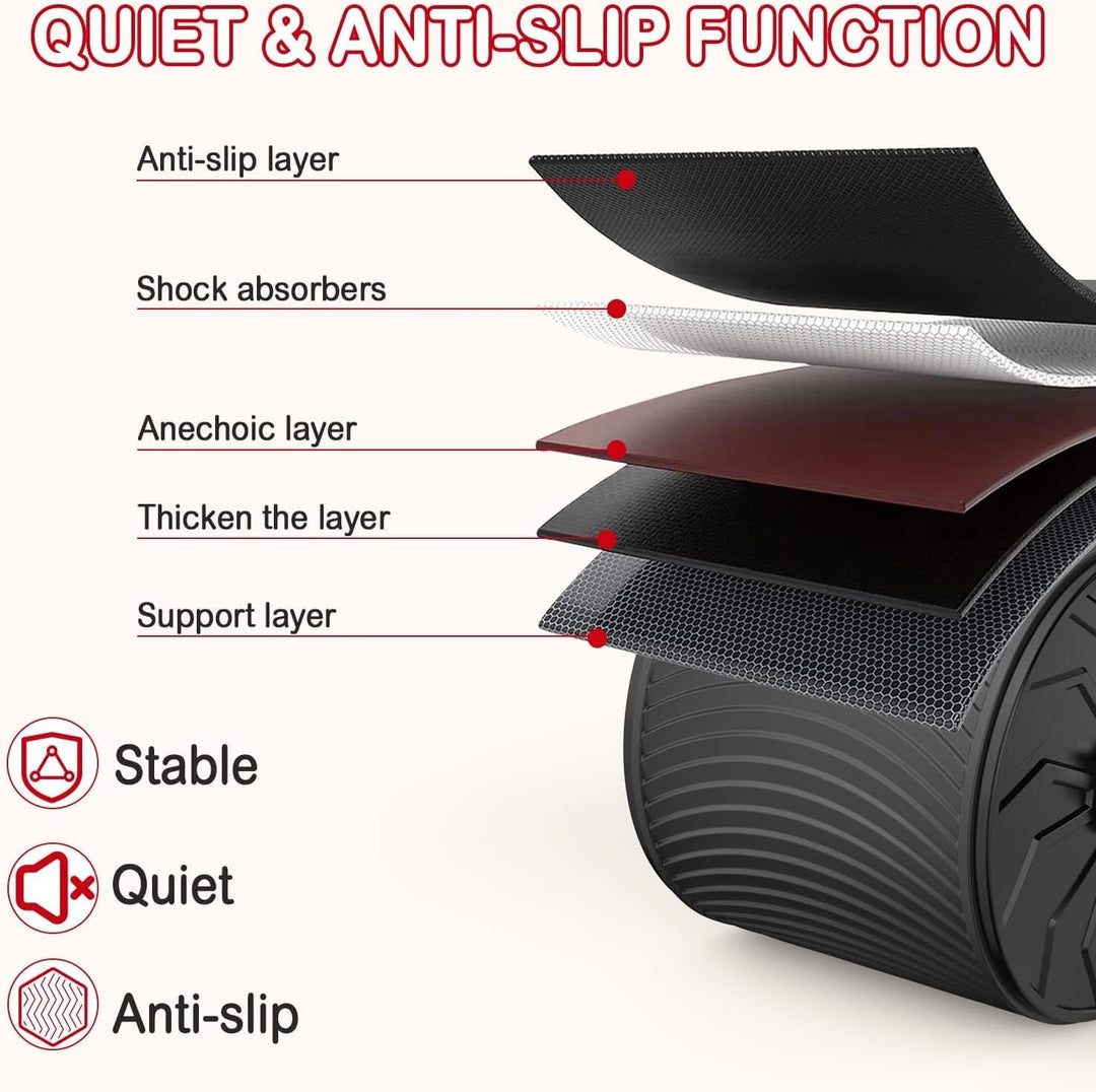 Cretee Ab Roller Rad für Bauch- und Rumpfkrafttraining, Ab Wheel Roller mit Knieschoner für Bauchmus