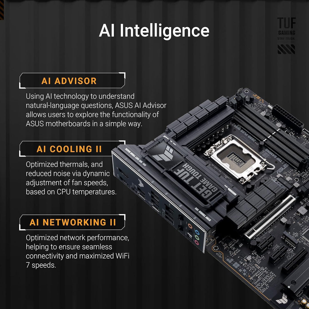 ASUS TUF Gaming Z790-PLUS WiFi Mainboard Intel Z790 LGA 1700 ATX (PCIe 5.0, Four M.2, 16+1 DrMOS, DD