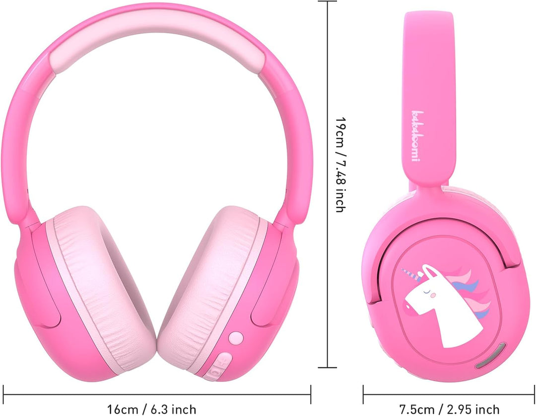 Bluetooth Kopfhörer Kinder, Kabellose KinderKopfhörer mit Mikrofon, 40H Wiedergabe, 74/85/94dB Einst