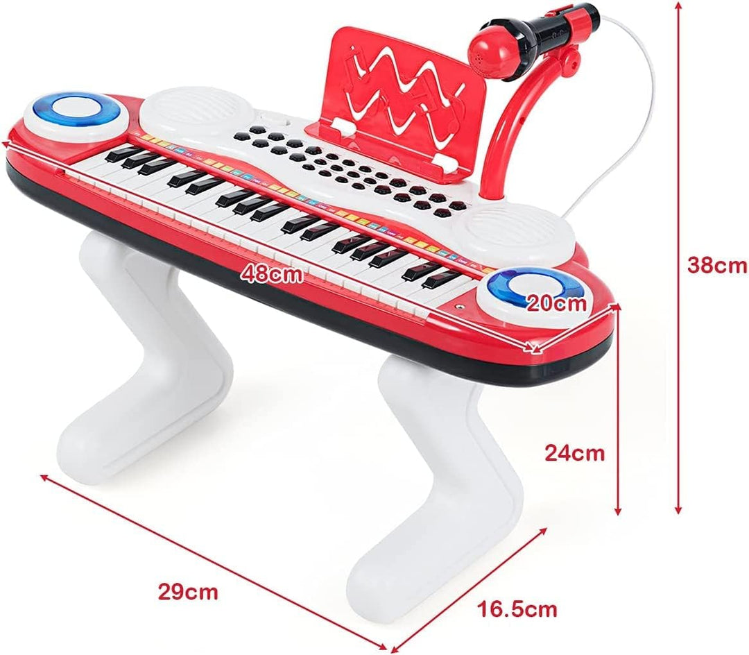 COSTWAY 37 Tasten Klaviertastatur mit Licht, Kinder Keyboard mit Ständer, Klavier Spielzeug elektron