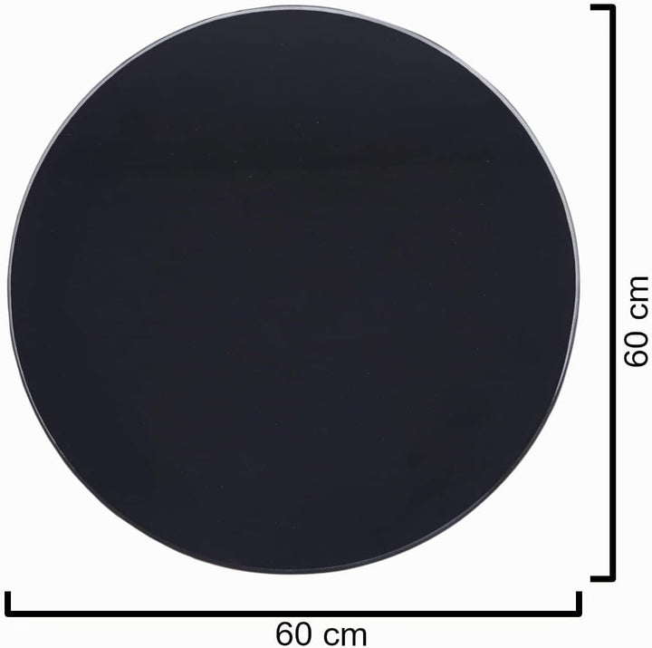 Euro Tische Glasplatte für Kaminofen und Tischplatte in 60cm Facettenschliff, Schutzplatte mit 6mm E