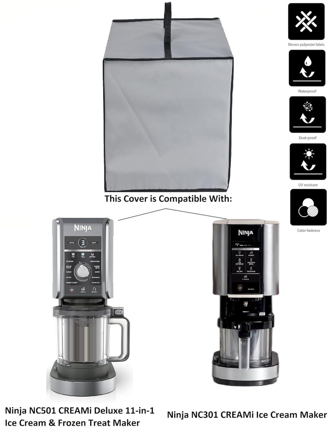 CREAMi Deluxe Eis-und Eisgetränkmaschine Staubschutzkappe, Wasserdichte Kappen, Kompatibel mit Ninja