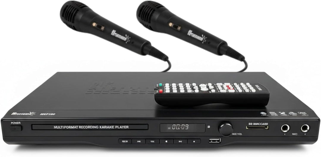 Mr Entertainer MKP100 CDG DVD MP3G Karaoke-Player (kabelgebundene Mikrofone + 200 Songs)