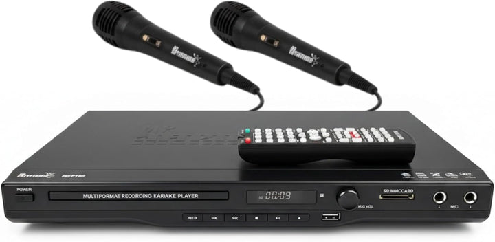 Mr Entertainer MKP100 CDG DVD MP3G Karaoke-Player (kabelgebundene Mikrofone + 200 Songs)