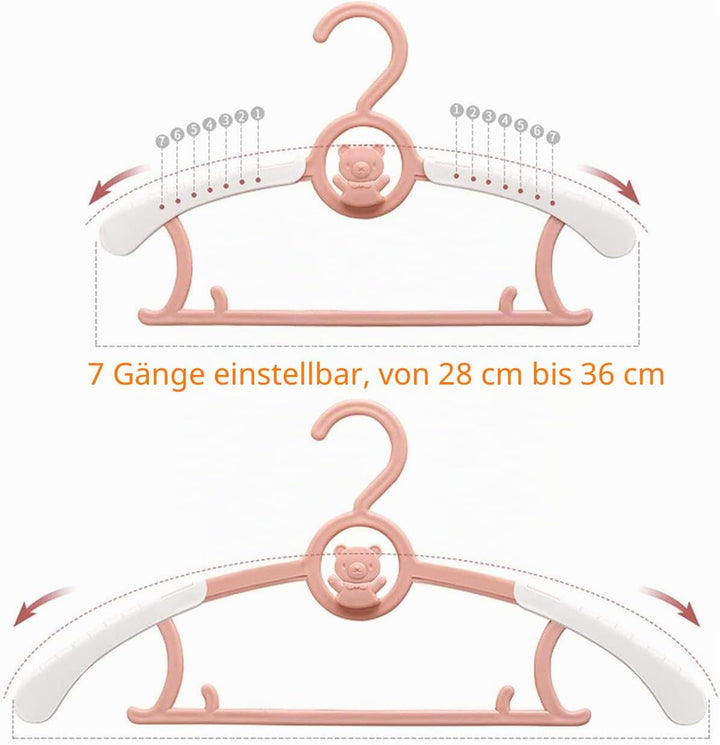 Spesh 20 Stücke Kinderkleiderbügel 28-36cm Verstellbare Baby Kleiderbügel Kunststoff Kleiderbügel mi