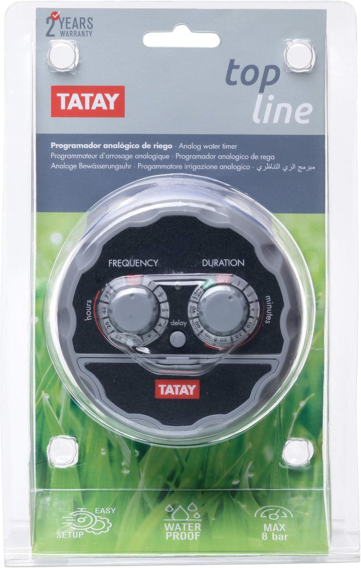 TATAY Analoger Bewässerungscomputer | Frequenz 1–72 Std. & Dauer bis 120 Min. | UV-beständig | Direk
