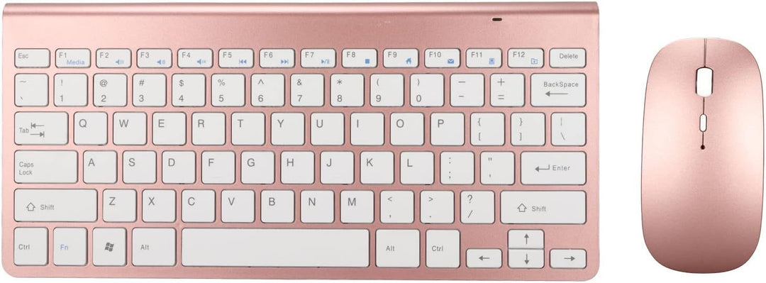 Kabellose Tastatur, Computertastatur mit UV-Beschichtung (Roségold), Roségold