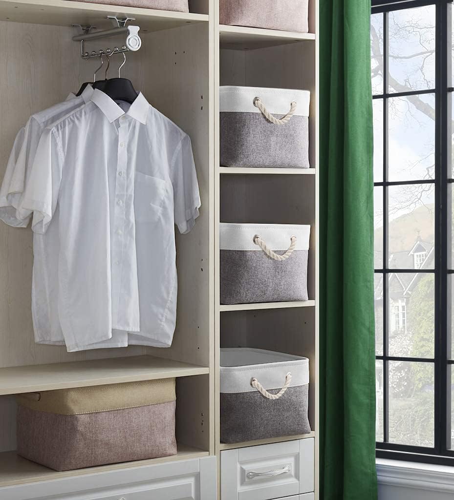 Mangata aufbewahrungskorb Stoff 4er Set, aufbewahrungsbox gross Schrank, Korb aufbewahrung Stoff mit