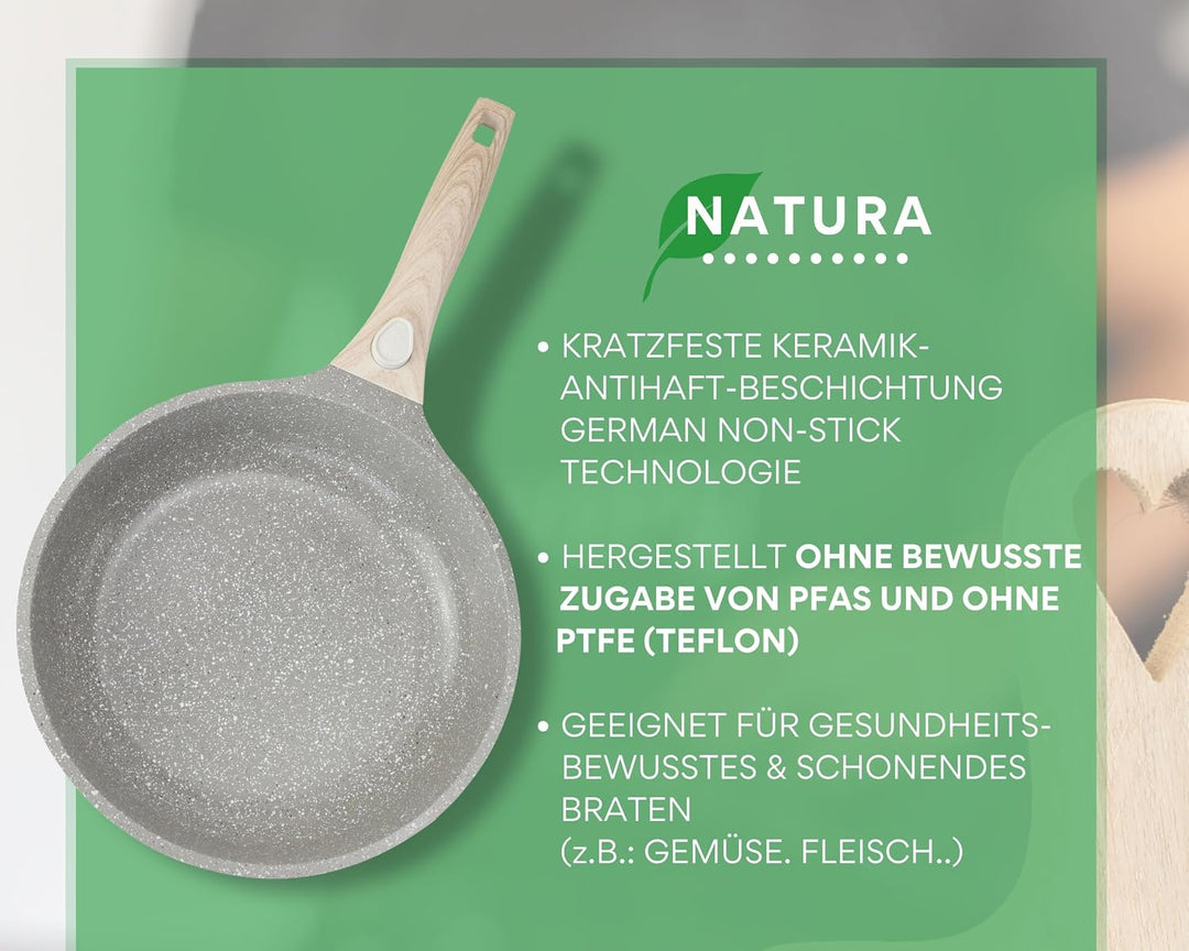 DIVORY Keramikpfannen Set 20, 24, 28 cm – Pfannen mit abnehmbarem Griff, Keramikbeschichtung, indukt