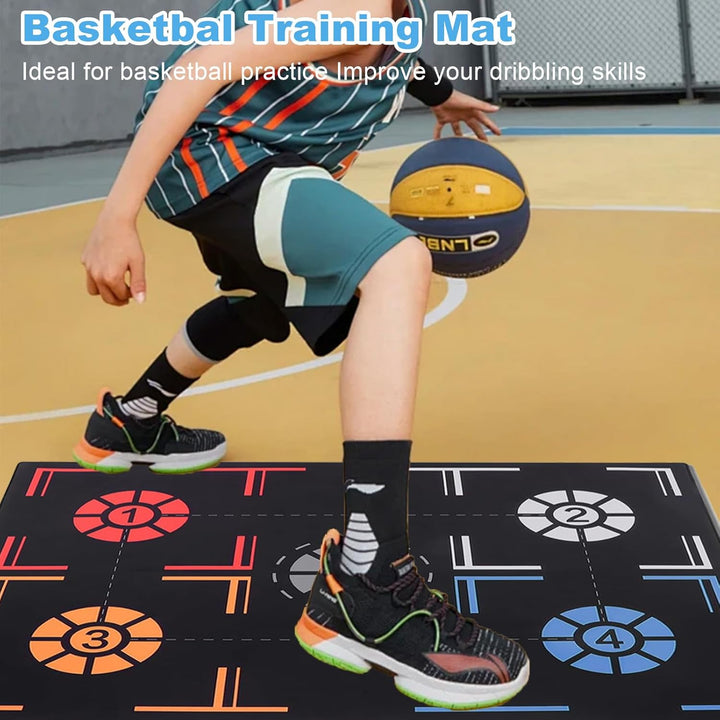 Matte Ballkontrolle Schritt Trainingsmattem, Gummi Trainingsmatte Geschenke Basketball Trainingsmatt