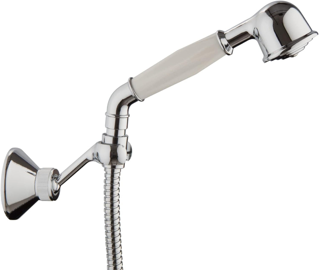 PaulGurkes Brausegarnitur Retro Nostalgie Handbrausen Set Duschkopf Brauseschlauch Halter Handbrause