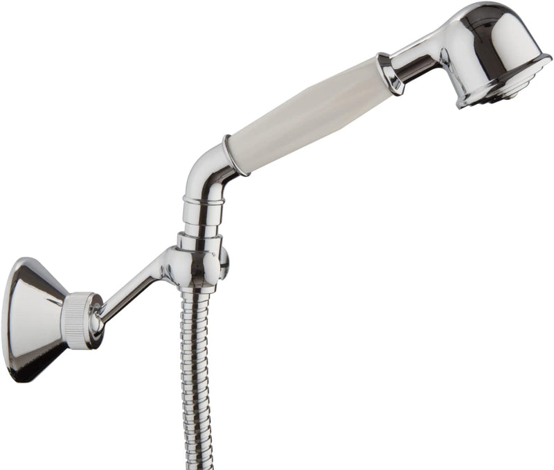 PaulGurkes Brausegarnitur Retro Nostalgie Handbrausen Set Duschkopf Brauseschlauch Halter Handbrause