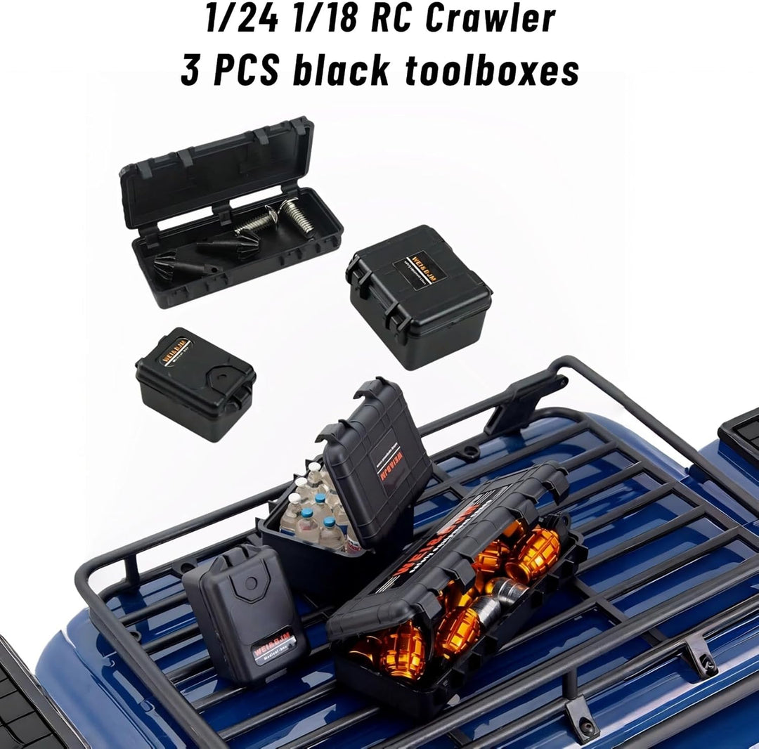 RC Crawler Car Dachdekoration 12-in-1 Tankaufbewahrungsbox, Gepäcknetz, Schaufel, Für Traxxas Desert