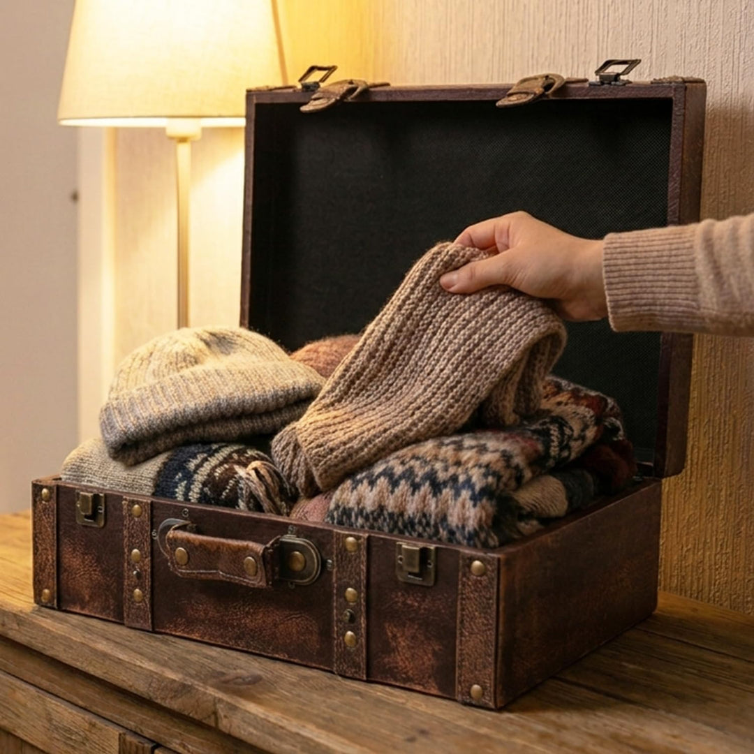 HMF VKO103 Vintage Koffer aus Holz | 2er Set | Versch. Grössen | Deko Klassik 2er Set Klassik, 2er S