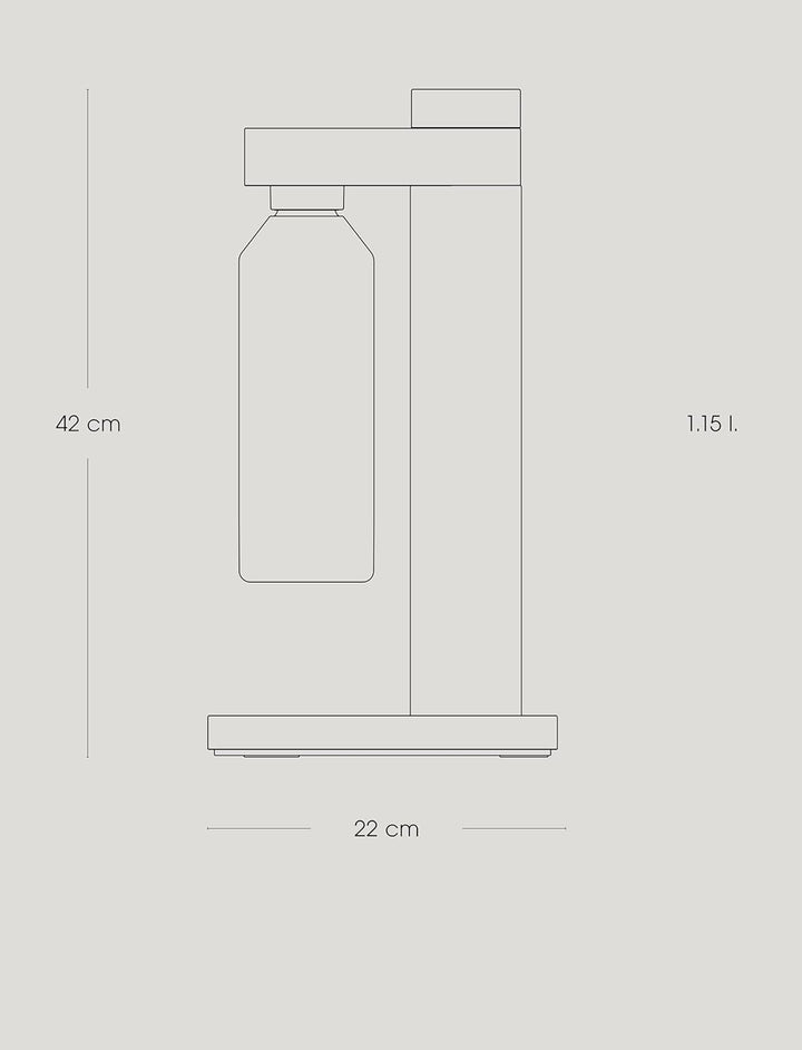 Stelton Brus Wassersprudler mit Flasche, Premium Carbonator für Wasser mit CO2 - Einstellbare Sprude