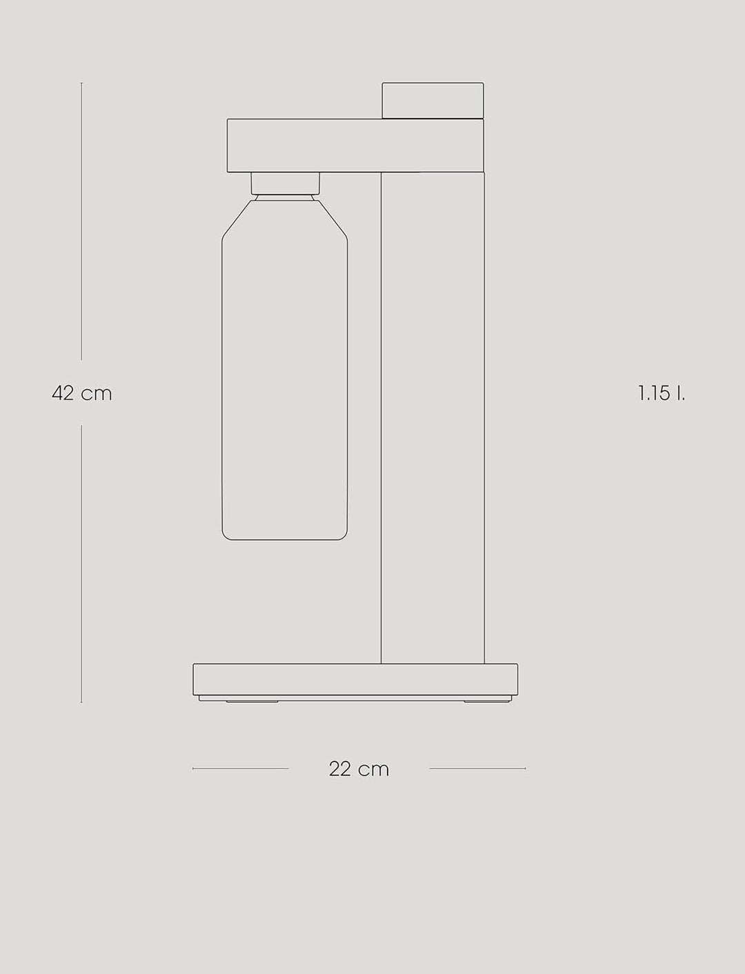 Stelton Brus Wassersprudler mit flasche, Premium Carbonator für Wasser mit CO2 - Einstellbare Sprude