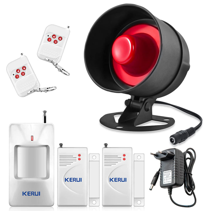 KERUI Drahtloses Hausalarmsystem Einbruchmeldeanlage Kit mit 115dB Alarm Arbeit mit Garage, Haus, La