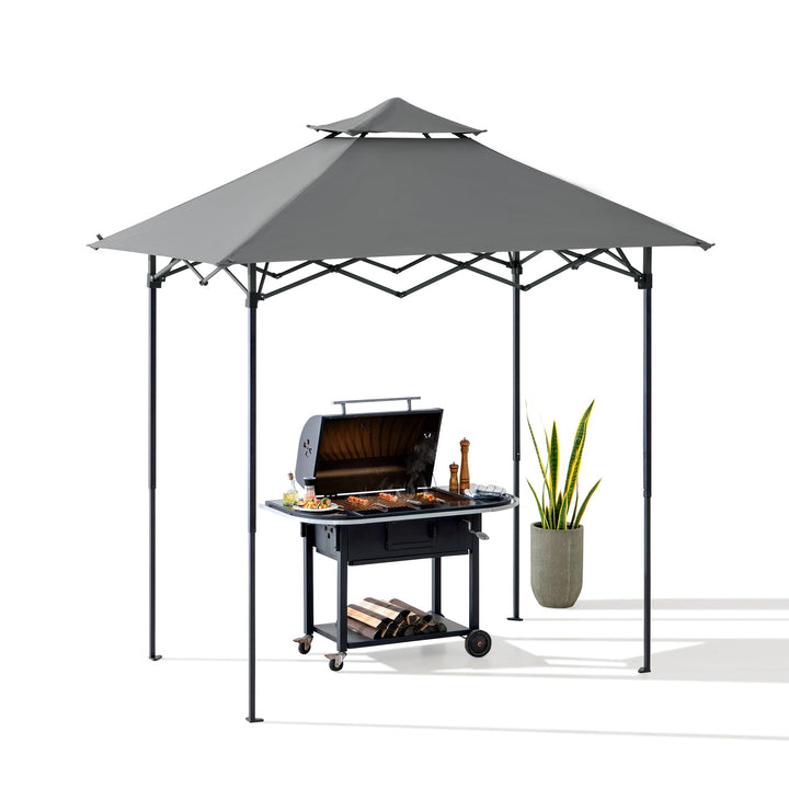 SUNJOY 2,4 x 1,5 m, Grill-Pavillon, Pop-Up-Pavillon, doppelstöckig, Outdoor-Pavillon, Stehhöhe, Bald