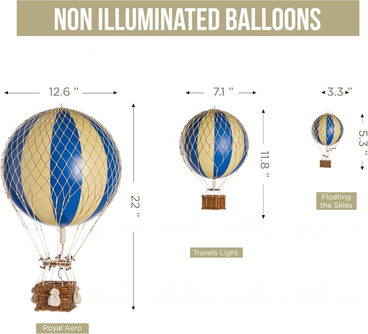 Authentic Models - Dekoballon - Jules Verne - Ballon Blau - 18 cm Durchmesser