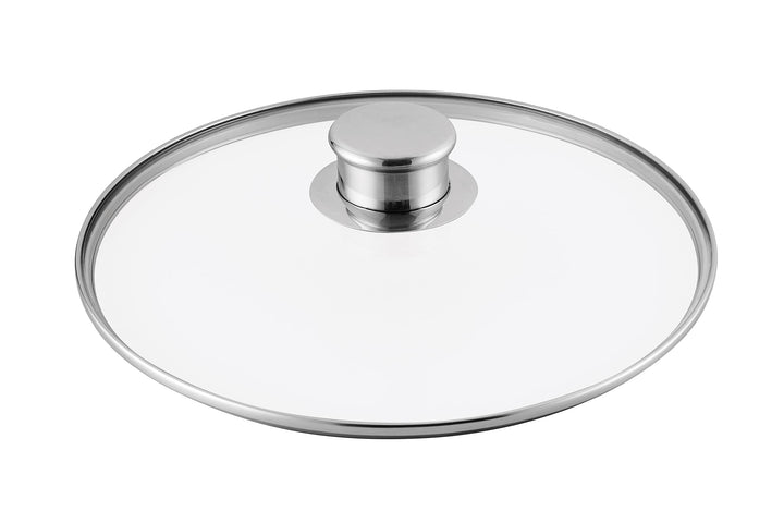 Gastrosus 163930-28 Glasdeckel Industar 28 cm, Pfannendeckel aus Glas mit Edelstahlrand, Universalde