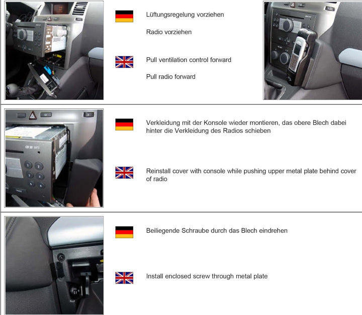 KUDA 094435 Halterung Kunstleder schwarz für Opel Zafira B ab 07/2005 bis 2014, 094435