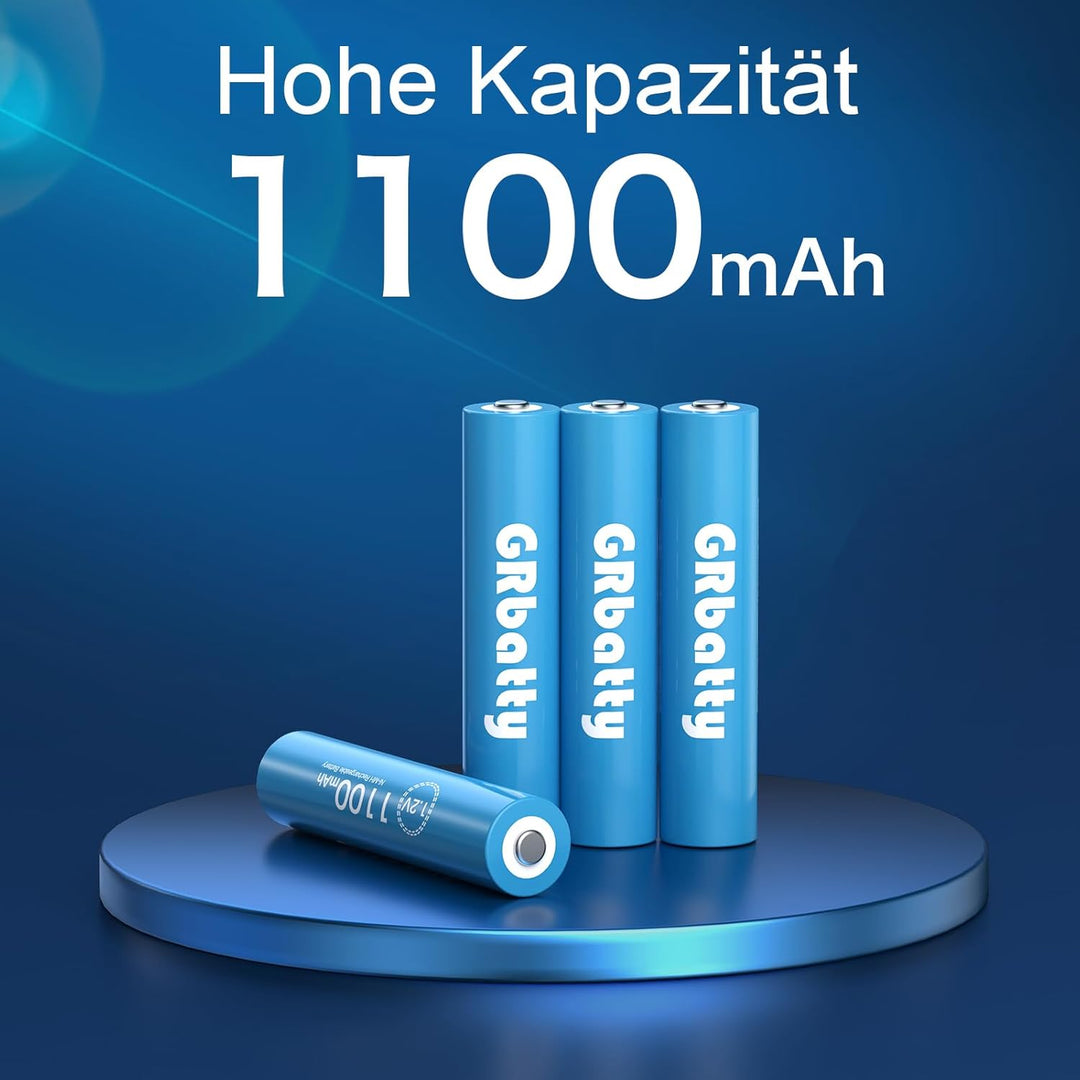 1.2V NiMh Wiederaufladbare AA Akku 3300mAh (4 Stück) AAA Akkus 1100mAh (4 Stück) Mit Ladegerät für N