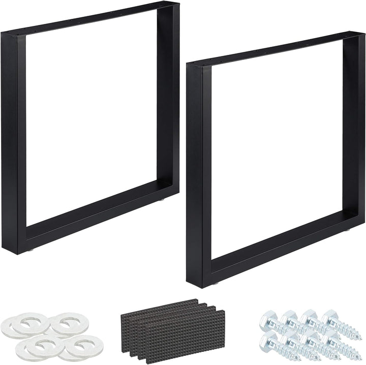 Relaxdays Tischkufen 2er Set, BxH: 80x72 cm, Metall Tischbeine Schreibtisch, Esstisch, Couchtisch, I