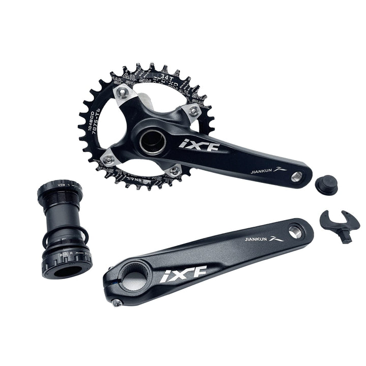 PLATTBK MTB 170 mm Kurbelgarnitur mit 104 BCD 32T/34T/36T/38T Kettenblatt, Kurbelgarnituren Single S