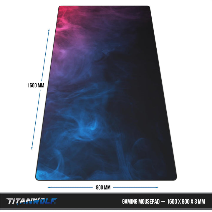 Titanwolf XXXL Übergrösse Mauspad 1600x800mm, Gaming Mousepad Gross,160x80 cm Tischunterlage Large S