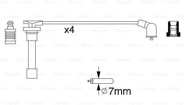 Bosch 0986356793 - Zündleitung - 4er Set