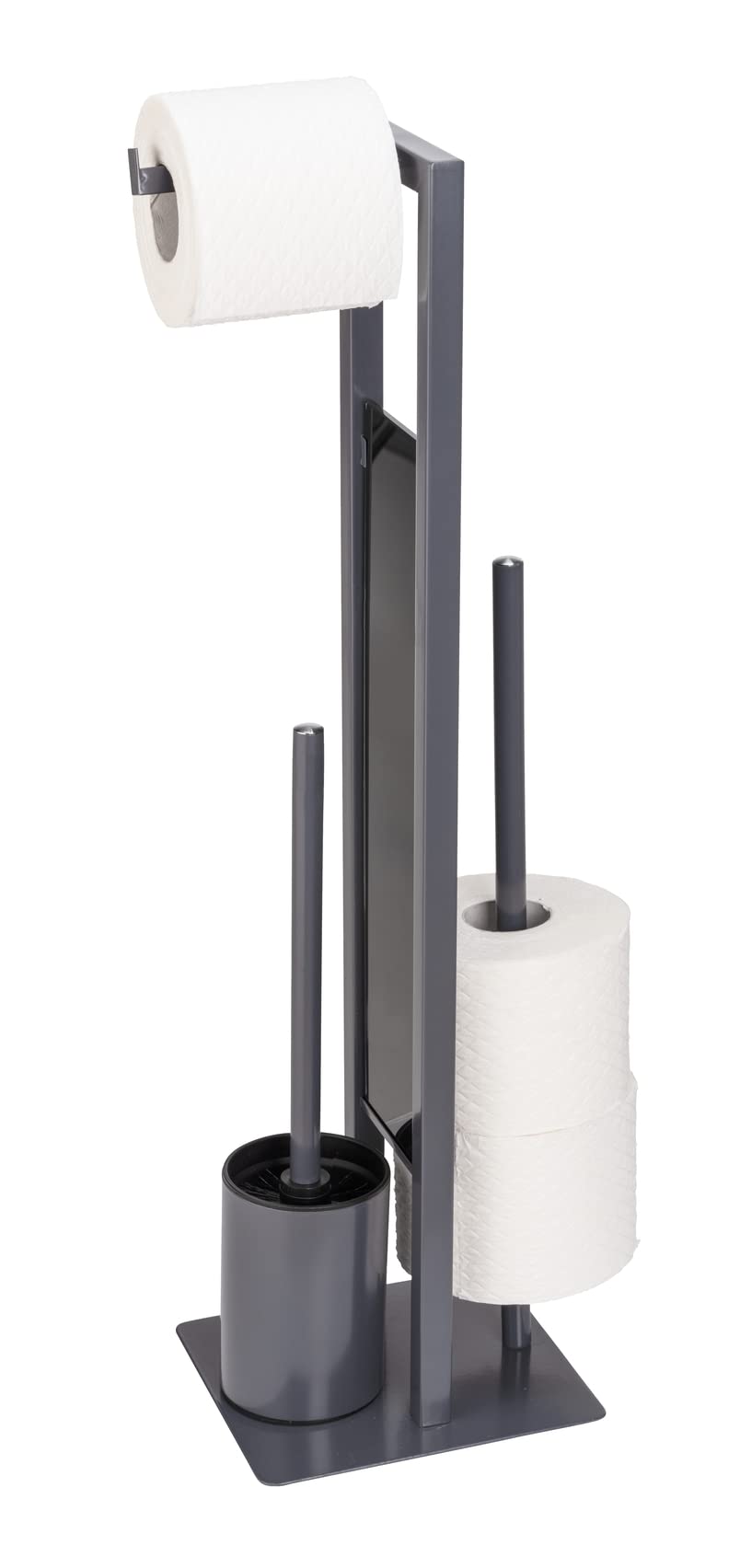 WENKO Stand WC-Garnitur Mod. Rivalta, WC-Garnitur mit Toilettenbürste, Toilettenpapier- und Ersatzro