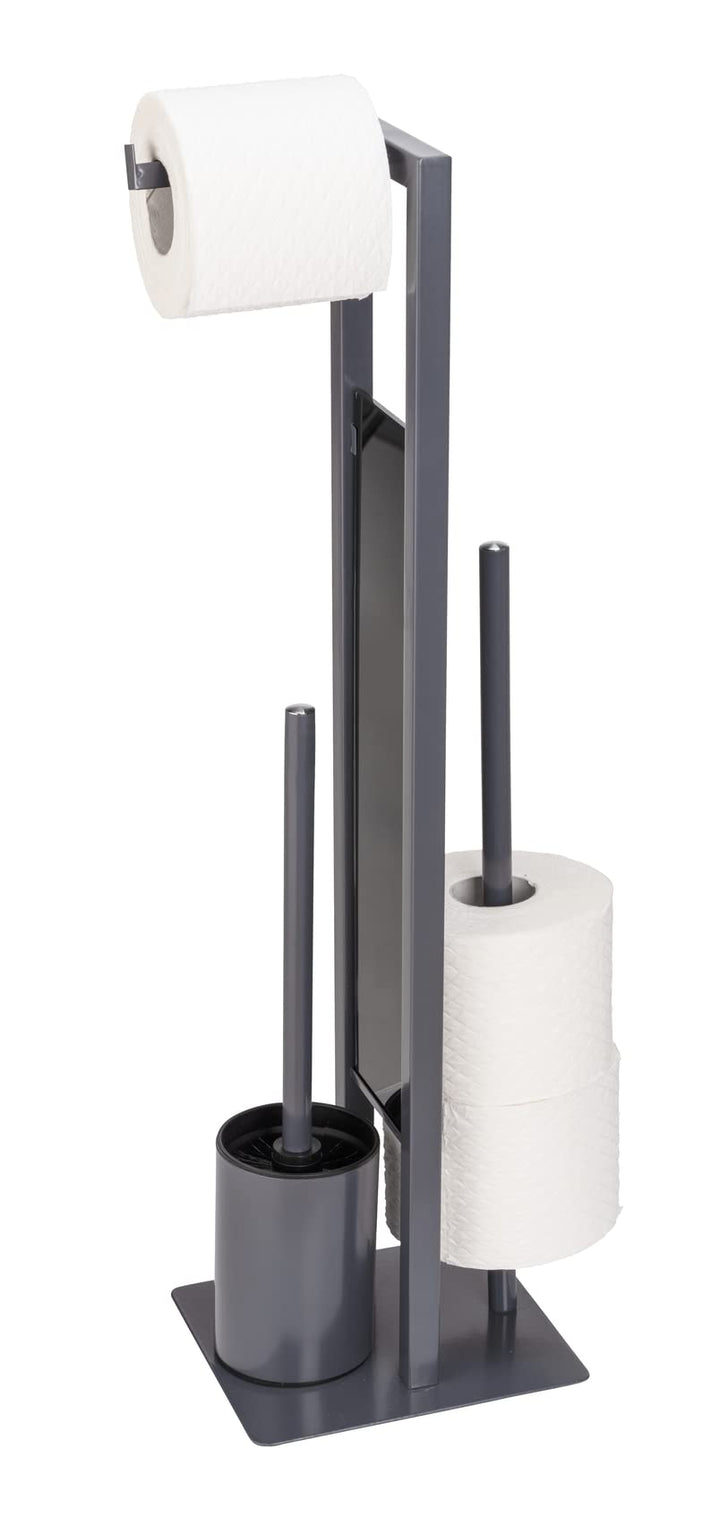 WENKO Stand WC-Garnitur Mod. Rivalta, WC-Garnitur mit Toilettenbürste, Toilettenpapier- und Ersatzro