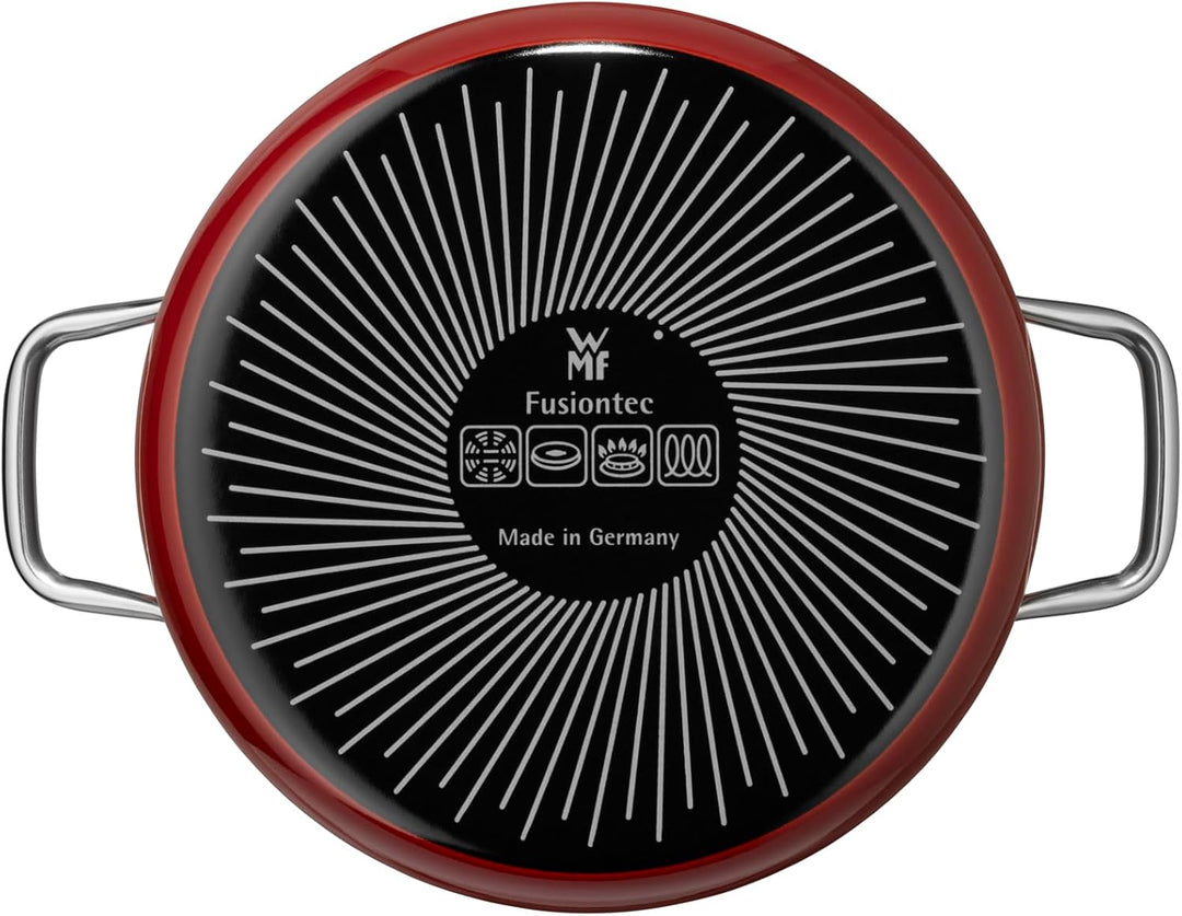WMF Fusiontec Compact Kochtopf gross 24 cm, Glasdeckel, Bratentopf Induktion 4,5l,High-Tech Keramik,