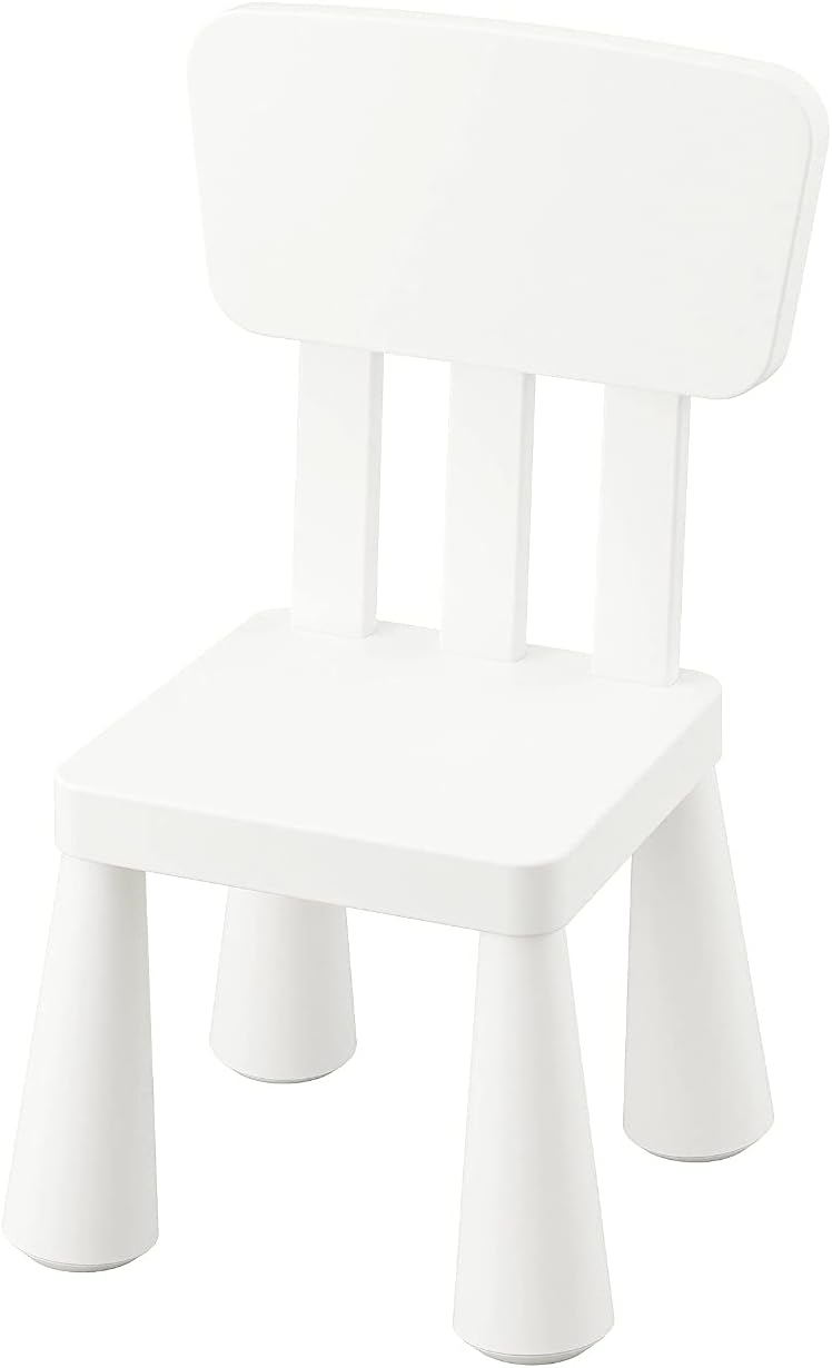 IKEA MAMMUT Kindertisch für drinnen und draussen mit 2 Stühlen [weiss]