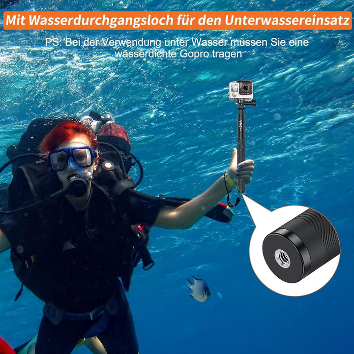 VRIG TP-13,131cm(51inch) Verlängerung Selfie Stick für INSTA360 für GoPro 11 10 9 8 7, Insta Insta36