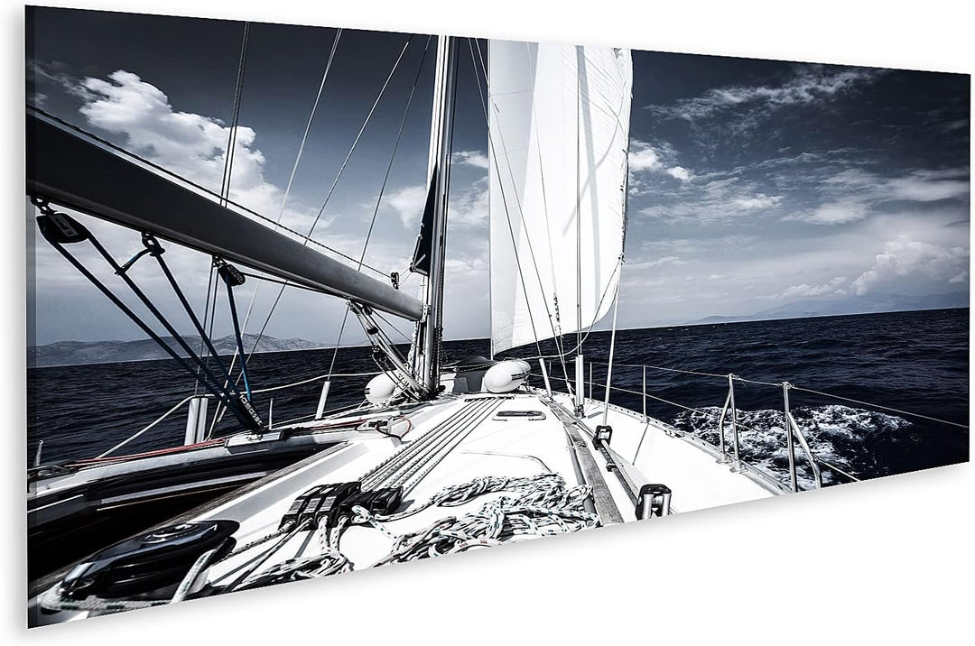 islandburner Bild auf Leinwand Luxus Segelboot Im Meer Am Abend Bilder Wandbilder Poster Leinwand 12