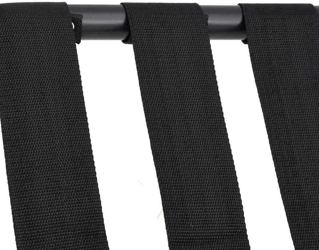 Gepäckablage Kofferständer klappbar aus Stahl und Nylon 56x40x49 cm für Hotel Gasthaus schwarz Schwa