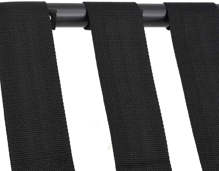 Gepäckablage Kofferständer klappbar aus Stahl und Nylon 56x40x49 cm für Hotel Gasthaus schwarz Schwa
