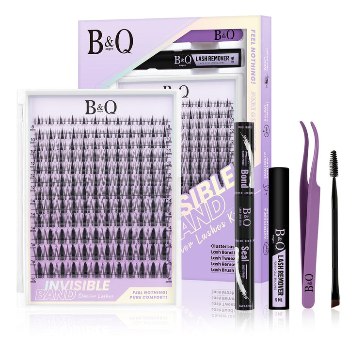B&Q Lashes Extension Set 144PCS Unsichtbares Band Manga Lash Extension Set 8-16MIX Unsichtbare Wimpe