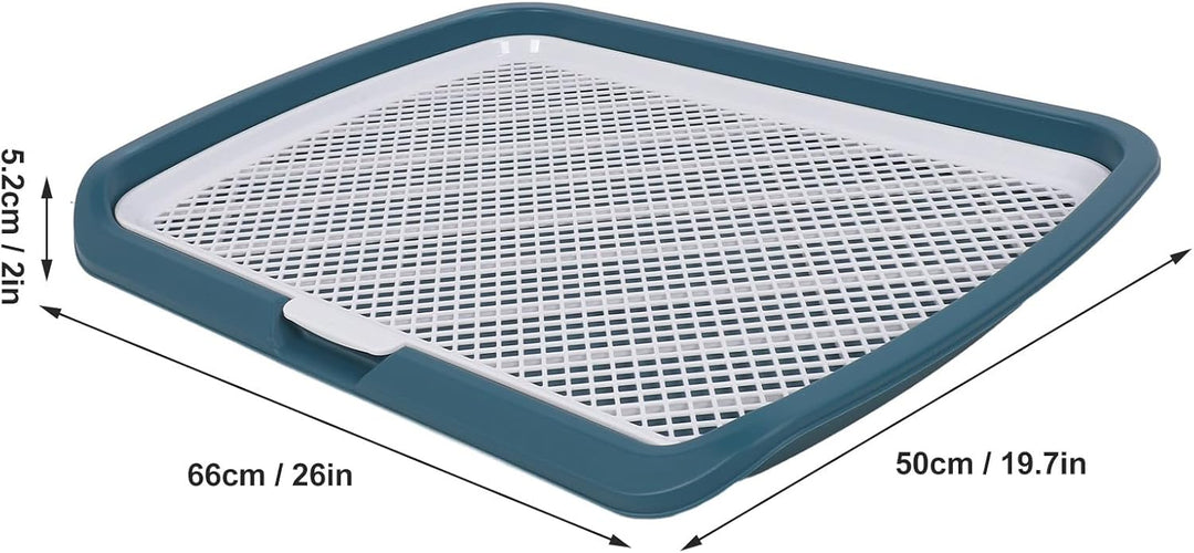 GLOGLOW Hundetoilette mit Gitter für Welpen, Abnehmbare Trainingsschale, 50 x 66 x 5 cm, Blau BLUE,