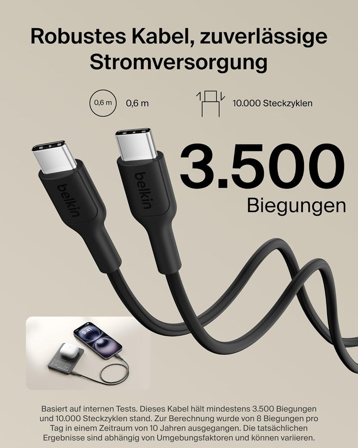 Belkin BoostCharge Magnetische Powerbank 5000mAh, 7.5W, Dünne Qi2 Power Bank mit Magnetring und USB