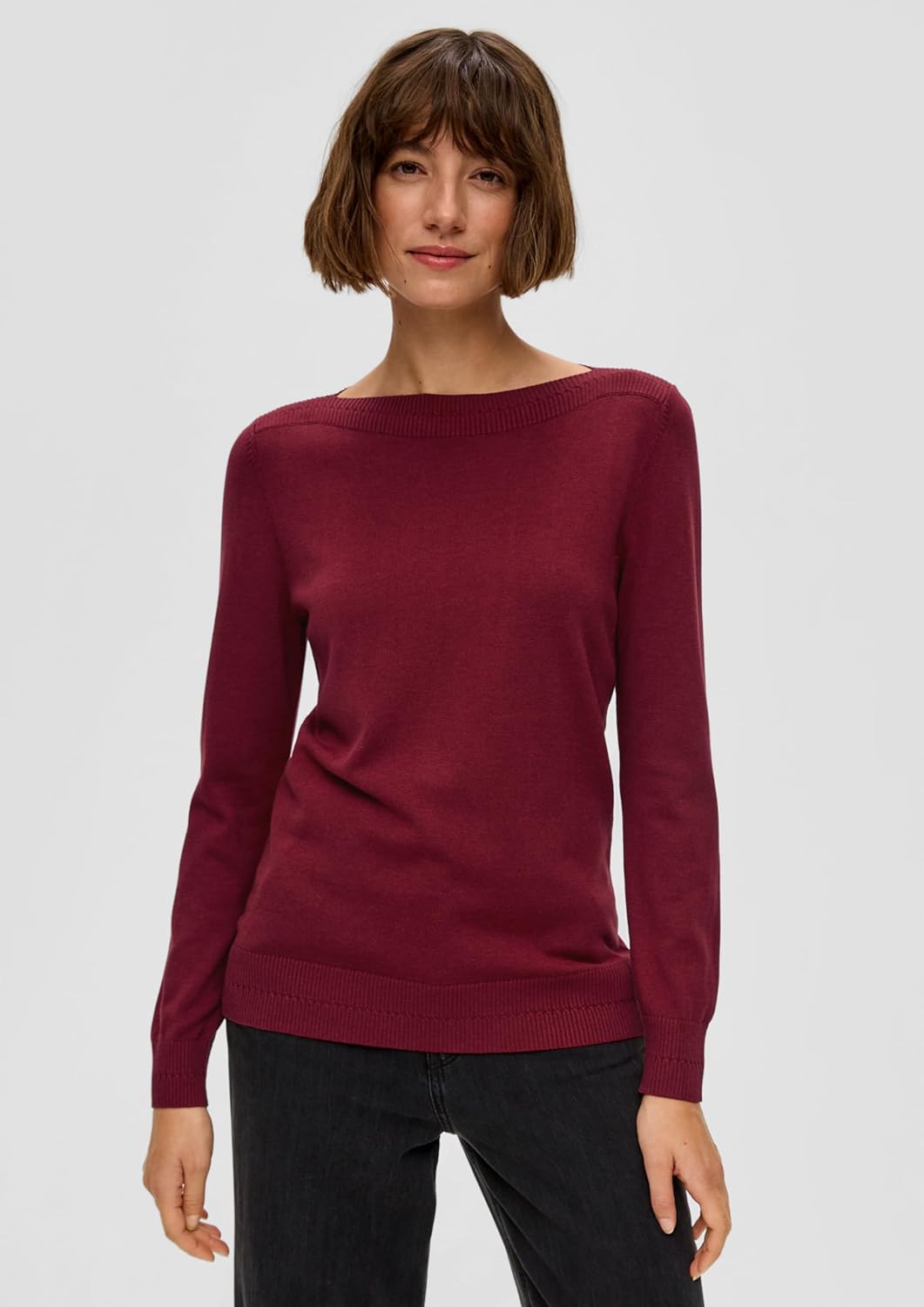 s.Oliver Damen Pullover mit U-Boot Ausschnitt 34 3871, 34 3871