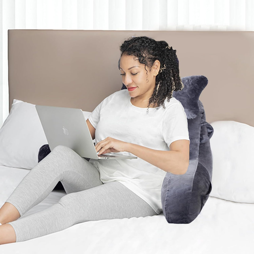 Lesekissen zum Sitzen im Bett Couch Erwachsene, Rückenkissen mit Taschen, Rückenkissen für Erwachsen