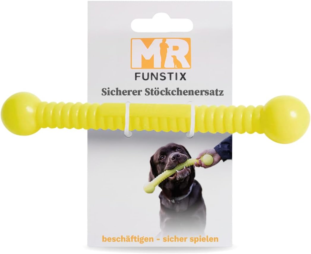 Martin Rütter FUNSTIX Stöckchenersatz für Hunde Grösse: L, Farbe: Neongelb – Flexibler & sicherer Ap