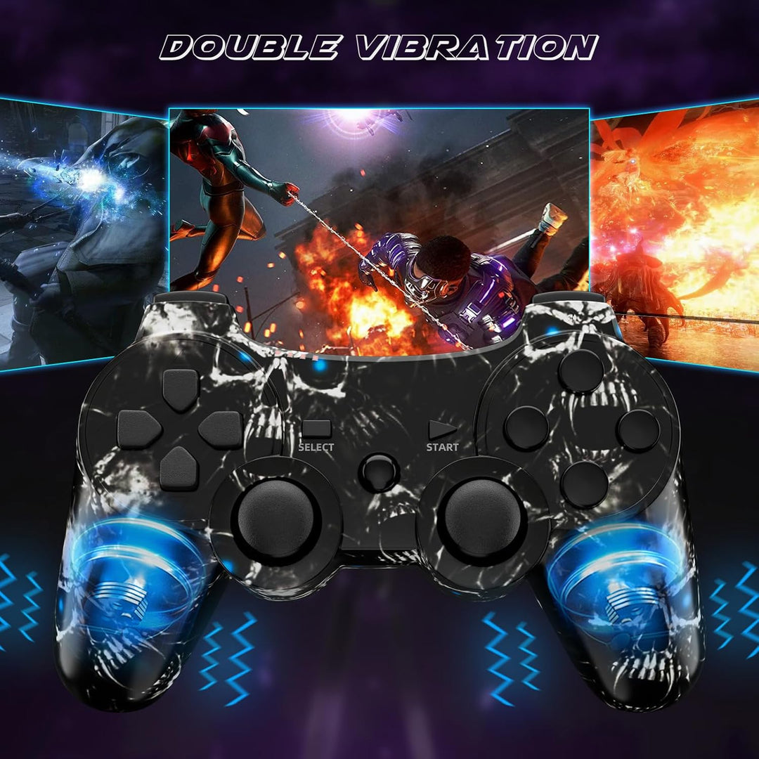 CHENGDAO Controller für PS3 2er-Pack,Hochleistungs Doppel Vibrations Gamepad kompatibel mit Playstat
