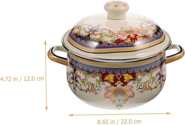 Cabilock Amphore Aus Emaille Suppentopf Aus Emaille Kochtopf Emaille-dampfgarer Grosser Topf Hot-pot