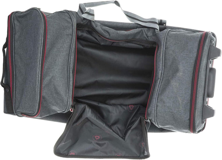 Reisetasche Schuhfach Doppeldecker Trolley Grau Anthra Rot 76 x37x33cm Bowatex