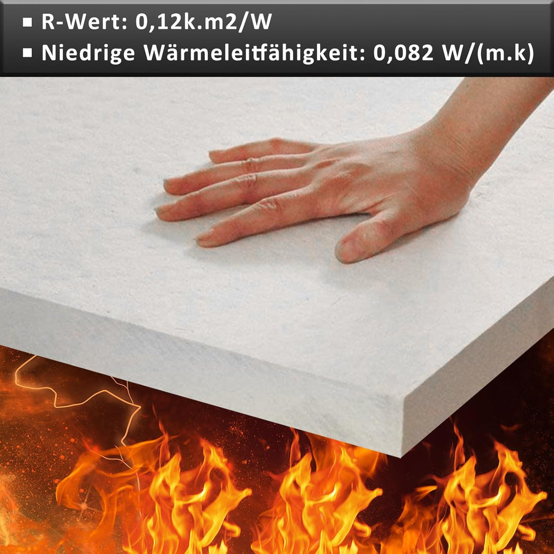 BXI Keramikfaser-Wärmedämmplatte, 30 x 20 cm, Dicke: 2 cm, 1 Stück, anorganisch, schwer entflammbar,