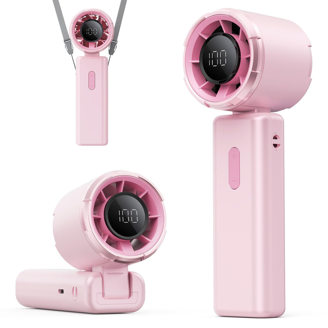 TUNISE 100-Stufen-Mini-Turboventilator Wiederaufladbarer Handventilator,4000-mAh-Akku bis zu 18 Std.